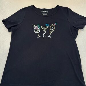 Coral Bay Black “cocktail “ shirt. Size L